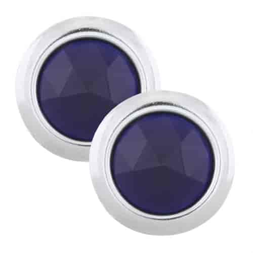 Glass Blue Dot with Chrome Ring