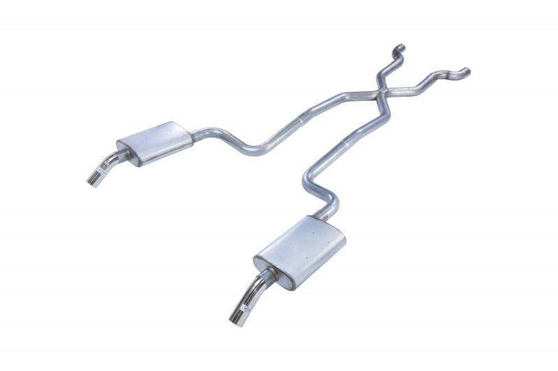 Crossmember Back X-Pipe Exhaust System with Turbo Pro Mufflers for 1974 Chevrolet C3 Corvette [2.500 in.]