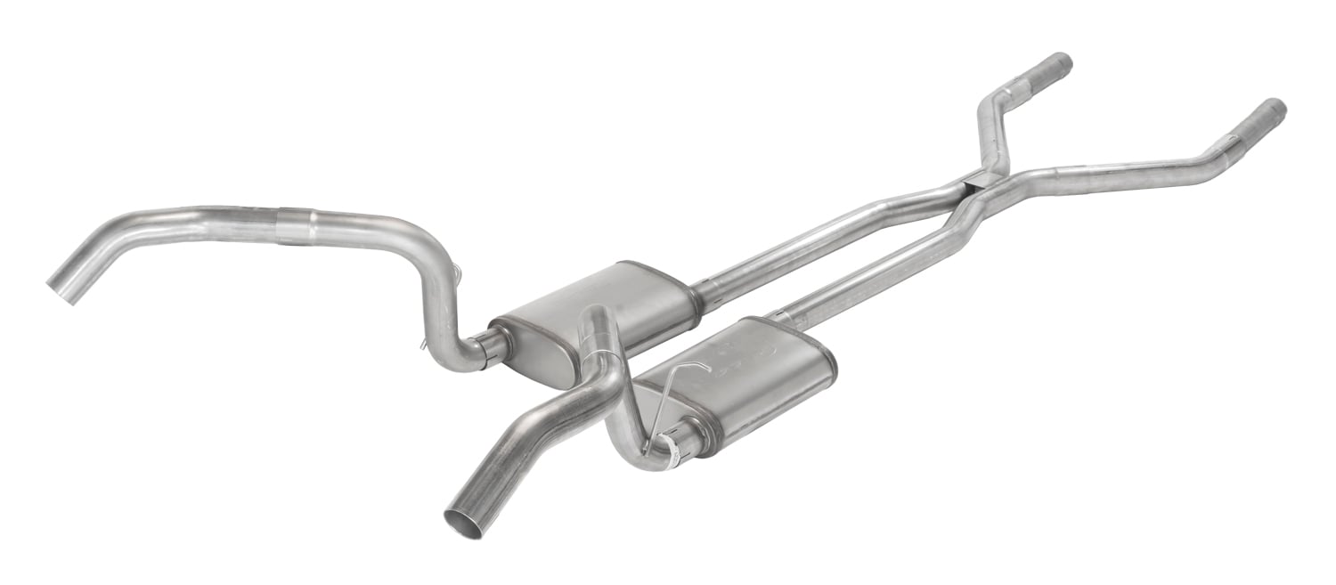 Crossmember Back H-Pipe Exhaust System with Turbo Pro Mufflers for 1967-1969 GM F-Body [3 in.]