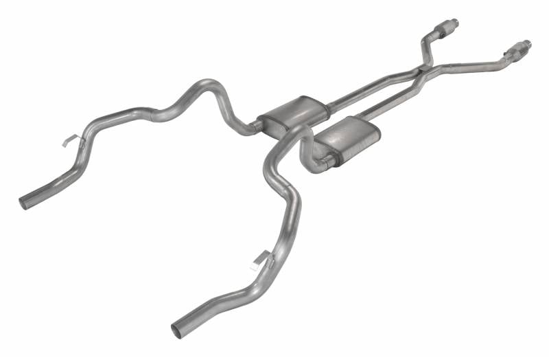 Crossmember Back H-Pipe Exhaust System with Turbo Pro Mufflers for 1975-1981 GM F-Body [2.500 in.]