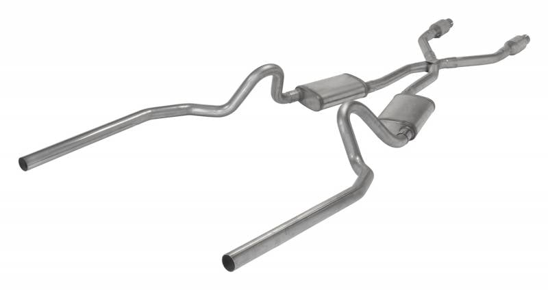 Crossmember Back X-Pipe Exhaust System with Turbo Pro Mufflers for 1978-1988 GM G-Body SS [2.500 in.]