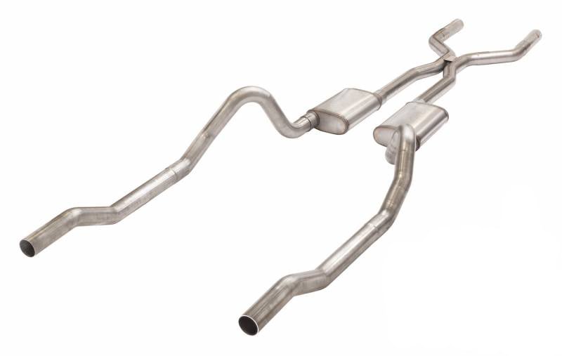 Race-Pro Crossmember Back H-Pipe Exhaust System with Race-Pro Mufflers for 1966-1974 Mopar B-Body [3 in.]