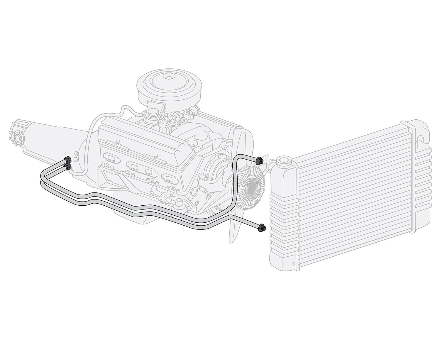 64 Falcon 260 V-8 2 Speed Automatic Trans. Cooler Lines 2 Pcs. Stainless