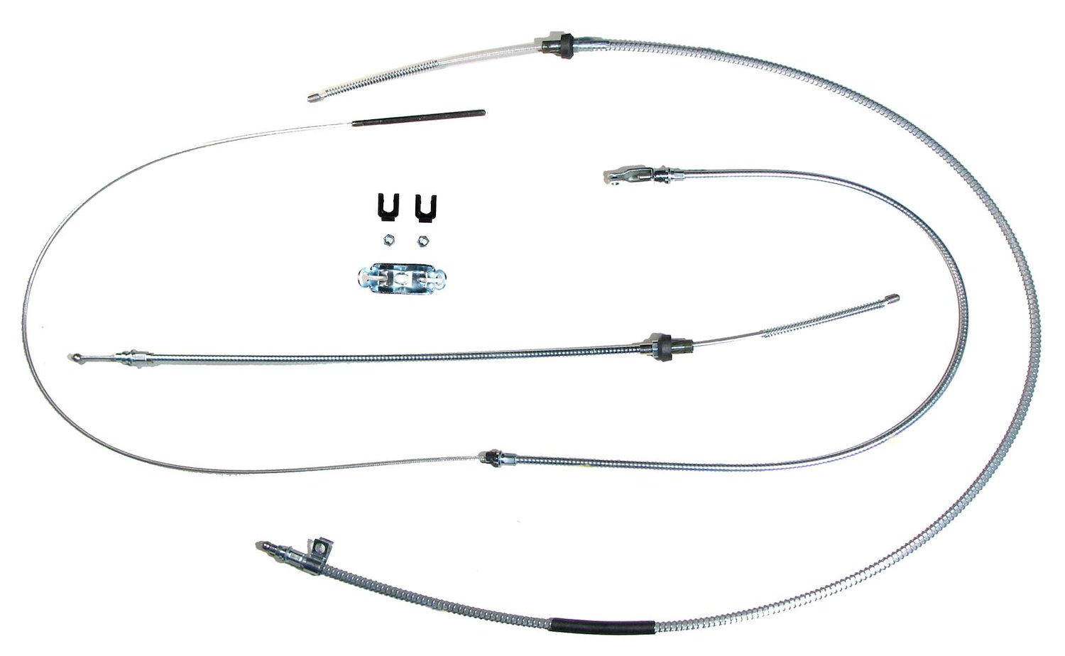70 - 74 Cuda w/ Intermediate, E-Brake Cable Set - Stainless
