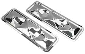 Chrome Plated Steel Valve Cover Side Plates Chevy 6-Cylinder 194, 230, 250 L6