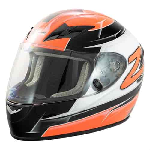 FS-9 Motorcycle Helmet Orange/Black Large