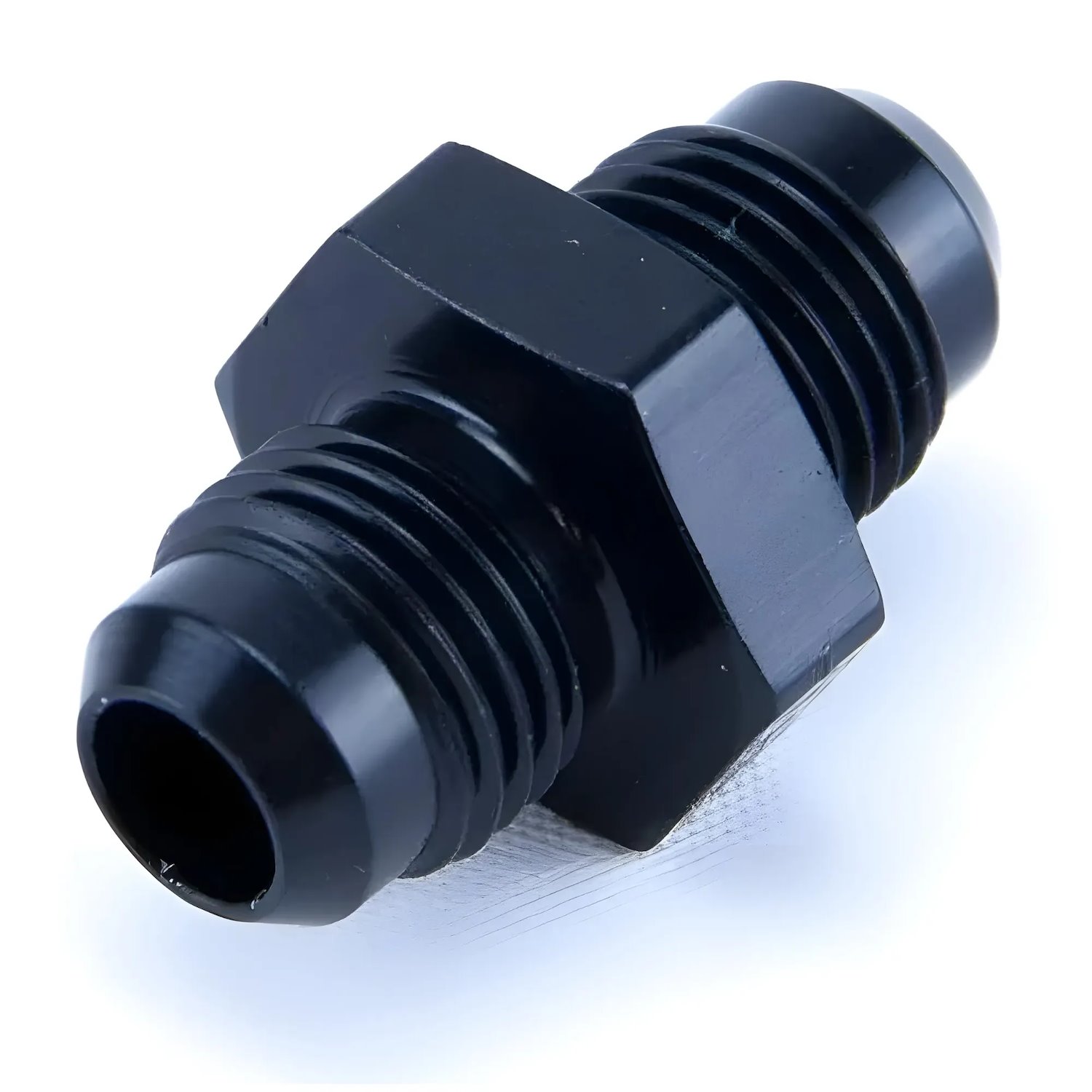 00-01602 6AN x 6AN Union Straight Fitting, Male/Male, Black