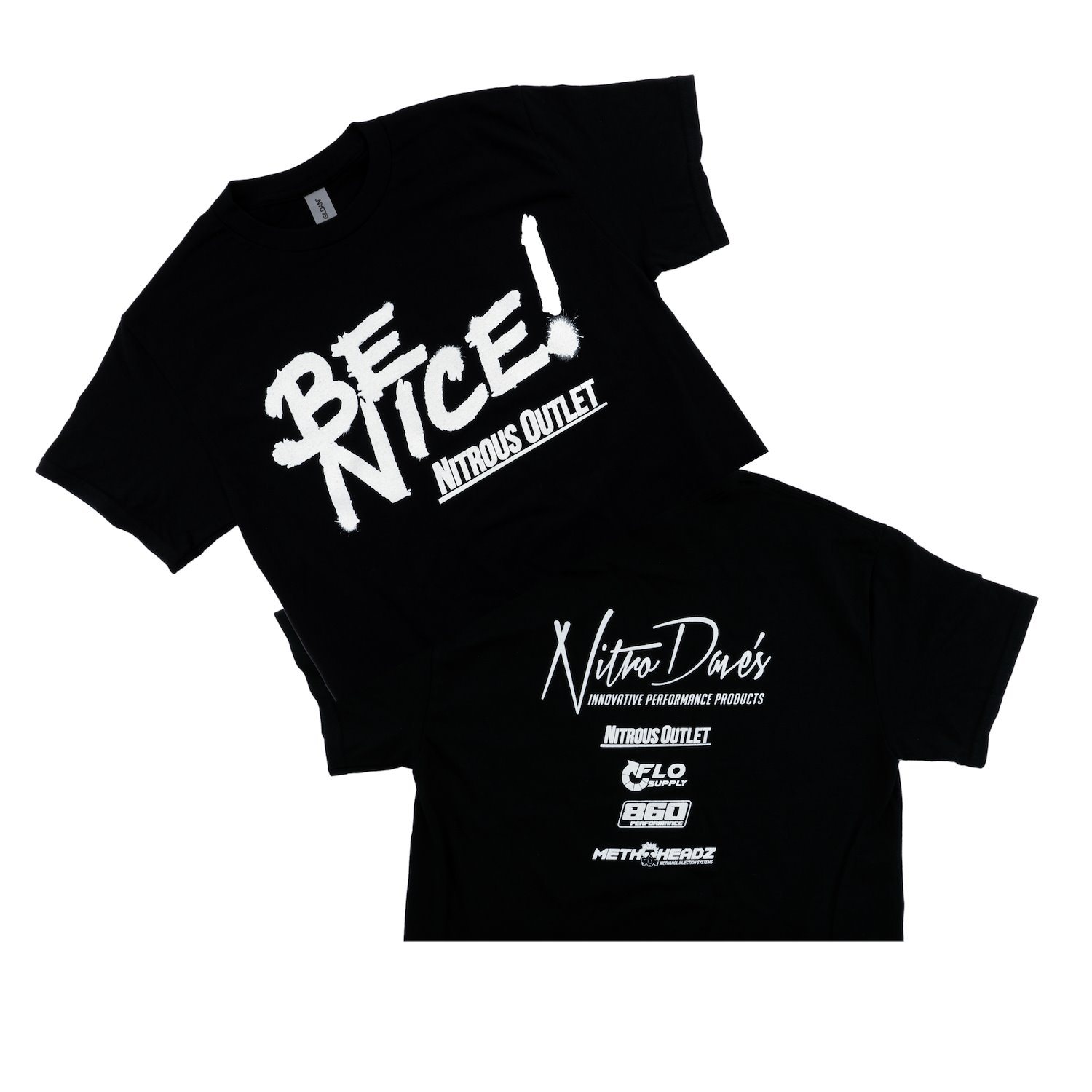 00-90009-4XL Be Nice T-Shirt, 4X-Large/Black/Glow-N-Dark