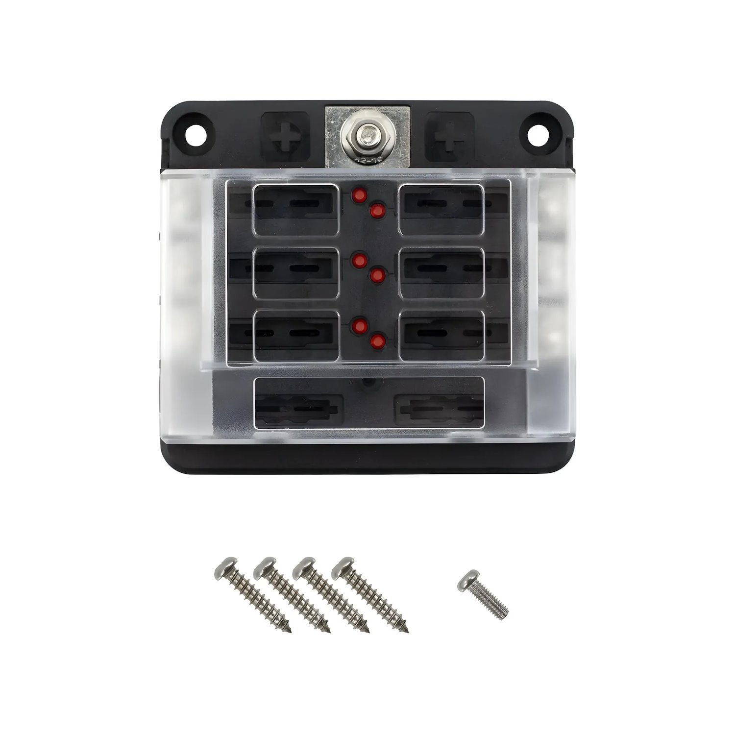12-82025 EGIS Mobile Electric 8028B, RT Fuse Block 6-Way, ATO/ATC, w/LED Indication & Clear Cover