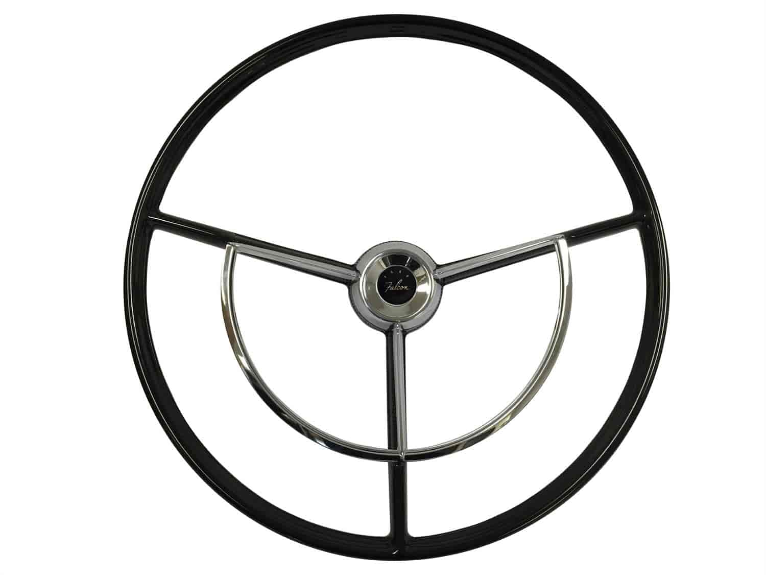 OE-Series Steering Wheel Kit 1960-71 Classic Ford, 17 in. Diameter, Gloss Black Finish, w/ Horn Spring, Contact Kit & Emblem