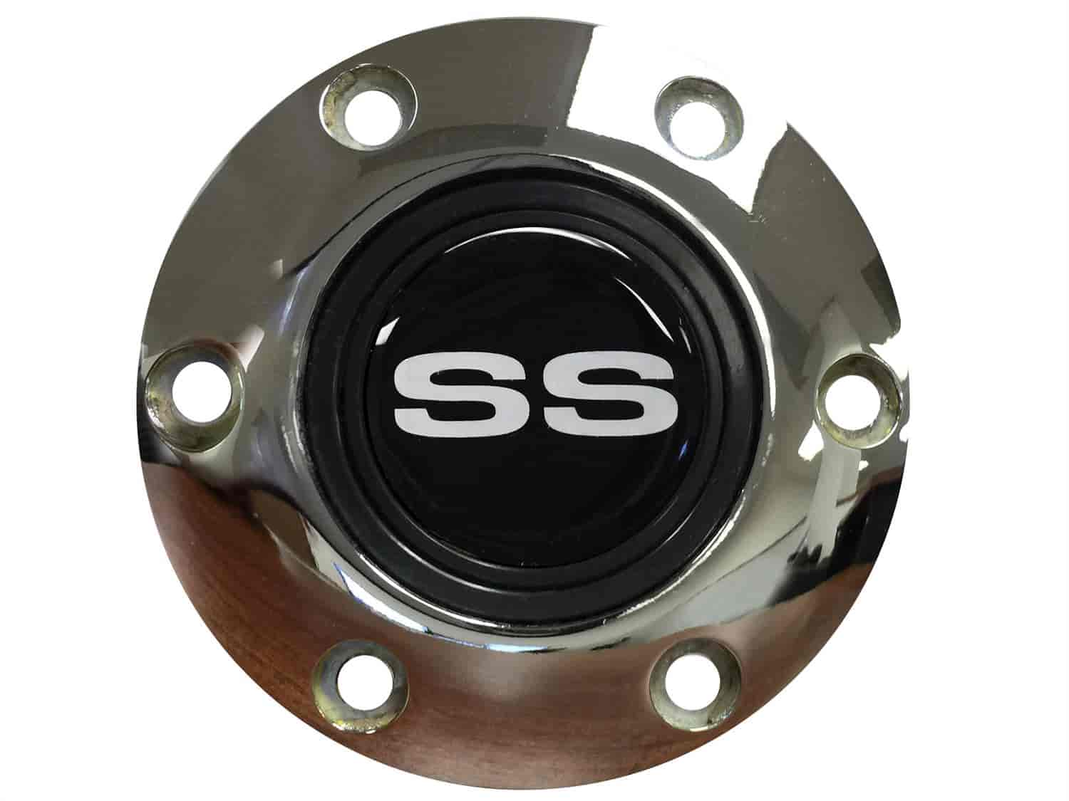 S6 Horn Button Cap Silver 'SS' Super Sport
