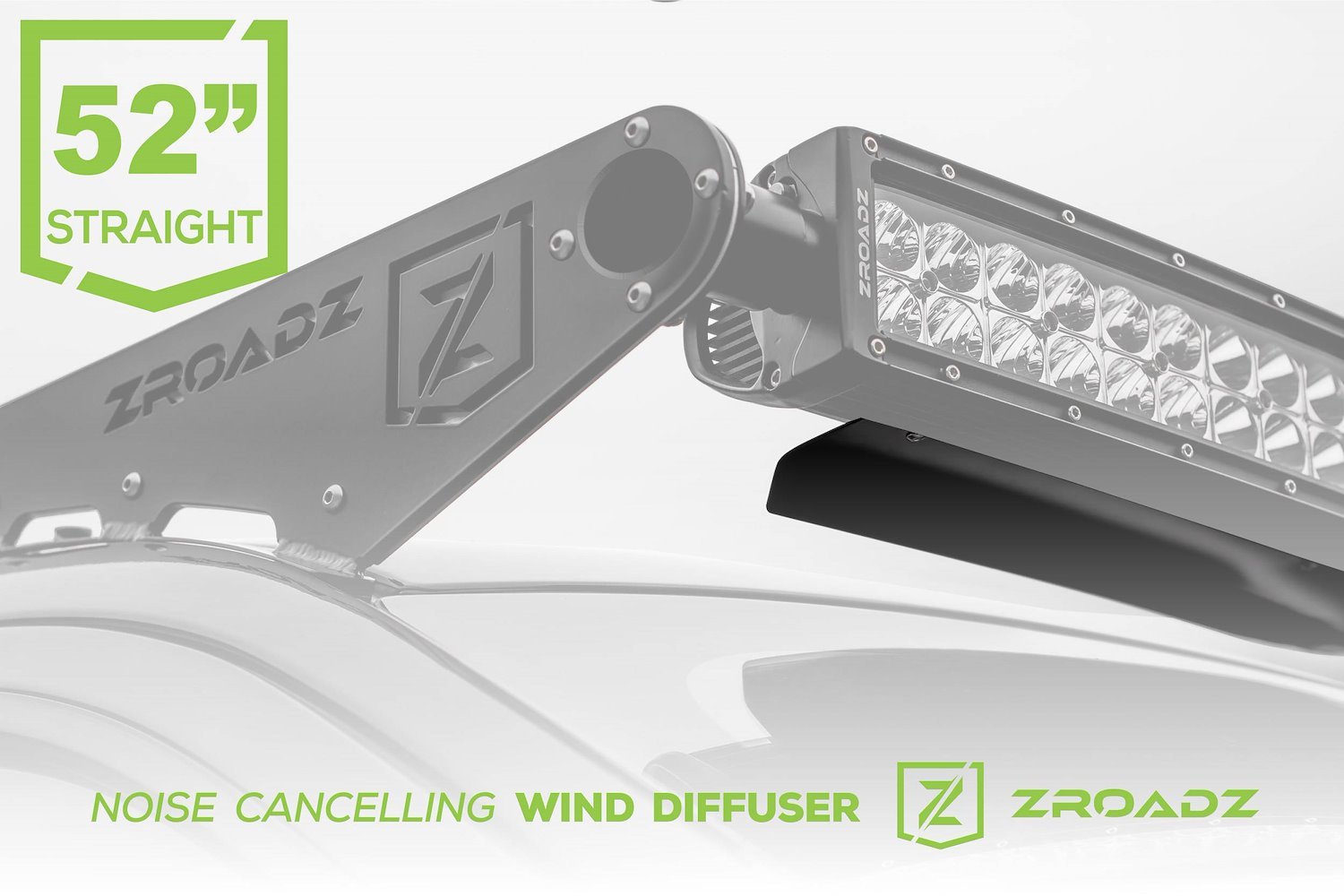 Noise Cancelling Wind Diffuser for 52 in. Straight LED Light Bar
