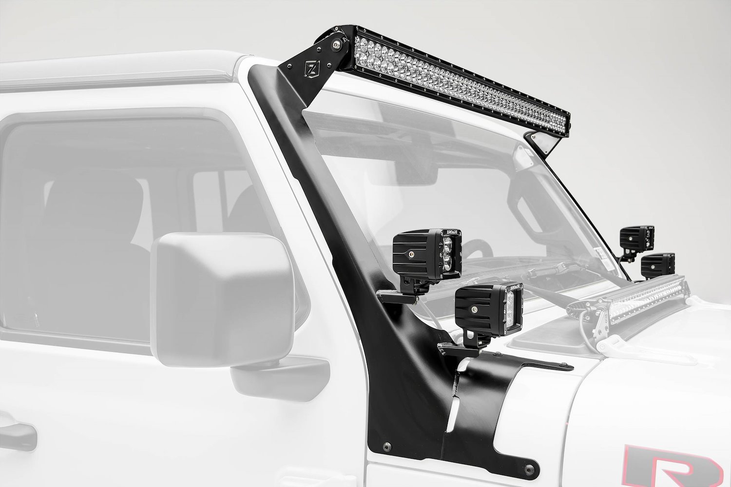 Roof Level and Lower A-Pillar Light Mounts for 2018 Jeep Wrangler JL