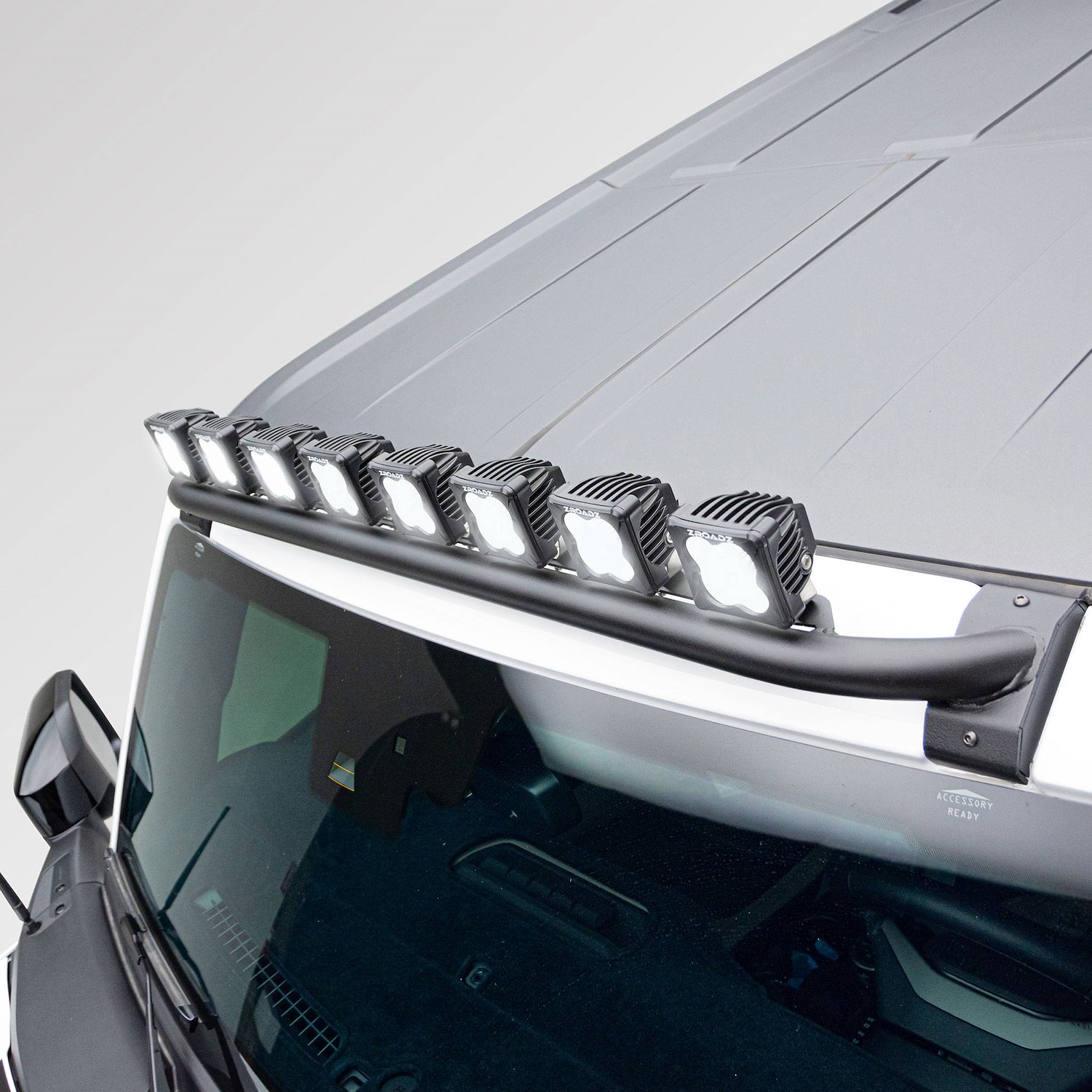 Front Roof Top Tubular LED Pod Light Mounting Bar Kit Fits Gen 6 Ford Bronco [White]