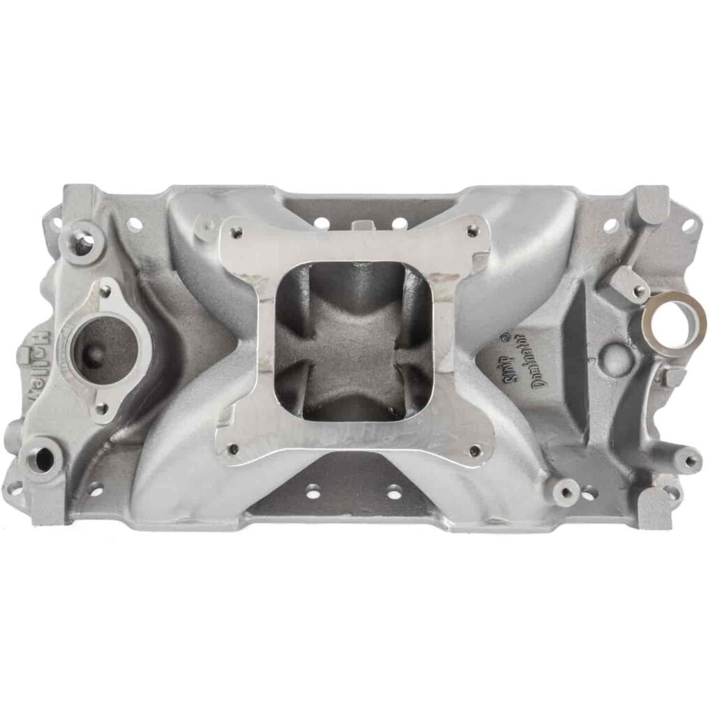 high rise open plenum holley intake manifold small block chevy