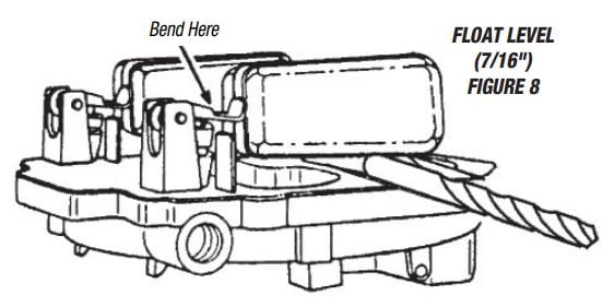 edelbrock carburetor float adjustment upside-down 